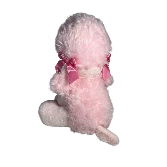 Inter-American Fuzzy Poodle Pink Stuffed Plush Toy 11" Heart Feet Holiday Home - Picture 9 of 16